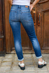 Amber Cuffed Slim Fit Dark Wash Jeans Womens