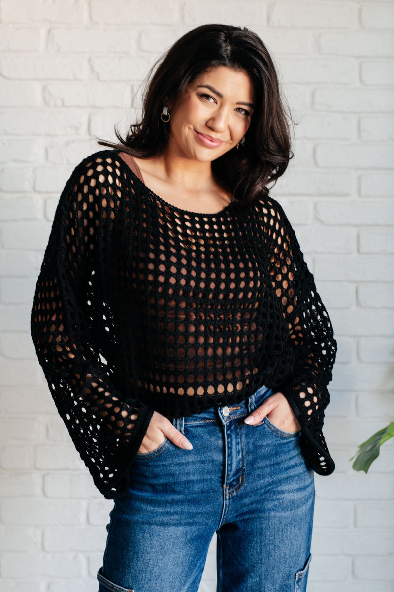 fall fashion fish net sweater Ask Anyway Fishnet Sweater