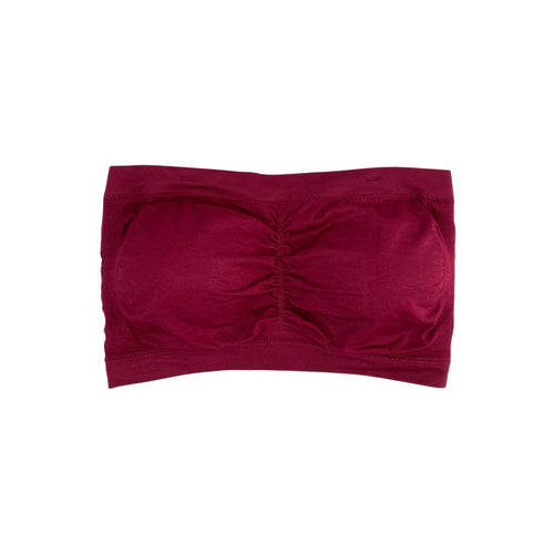 Show Off Your Shoulders Strapless Bandeau In Cabernet Zenana
