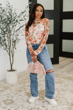Barely Behaving Floral Print Layering Top in Coral
