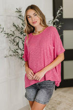 Basically Flowing Dolman Sleeve Top in Hot Pink**