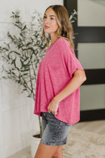 Basically Flowing Dolman Sleeve Top in Hot Pink**