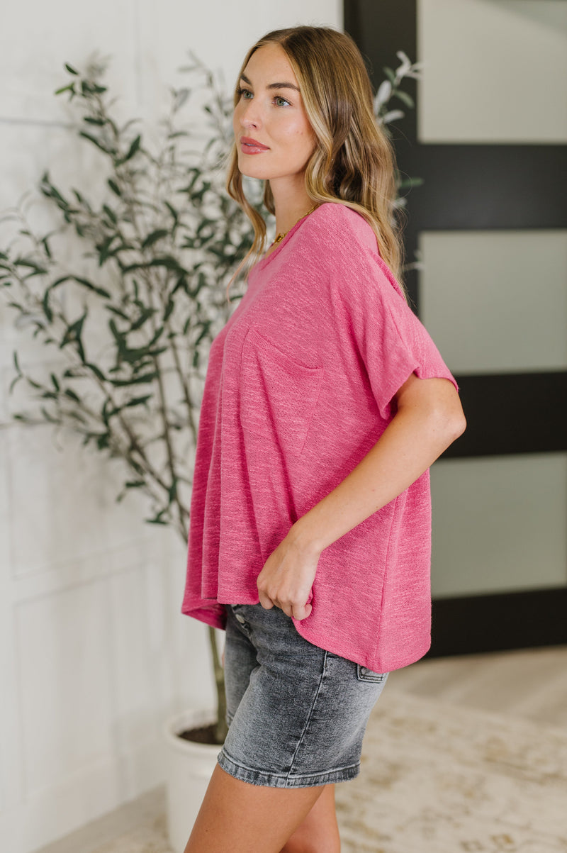 Basically Flowing Dolman Sleeve Top in Hot Pink**