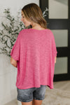Basically Flowing Dolman Sleeve Top in Hot Pink**
