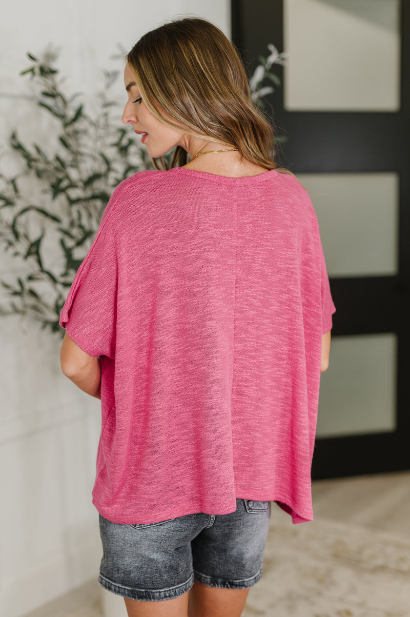 Basically Flowing Dolman Sleeve Top in Hot Pink**