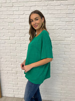 Basically Flowing Dolman Sleeve Top in Kelly Green