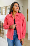Best Day Ever Corduroy Shacket In Red Womens