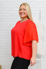 Best Of My Love Short Sleeve Blouse In Red Womens