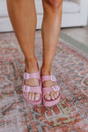 Boardwalk Eva Double Strap Platform Sandals In Rose Womens