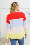 Doorbuster: Bright Striped Knit Sweater Womens