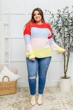 Doorbuster: Bright Striped Knit Sweater Womens