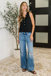 Buttoned Up Buttercup Sleeveless Top in Black