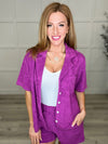 French Terry Button Down Top Womens