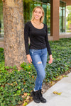 Can You Believe It Basic Long Sleeve Top In Black** Womens