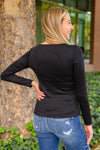 Can You Believe It Basic Long Sleeve Top In Black** Womens
