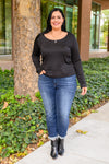 Can You Believe It Basic Long Sleeve Top In Black** Womens