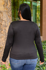 Can You Believe It Basic Long Sleeve Top In Black** Womens