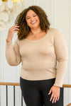 Can You Believe It Basic Long Sleeve Top In Sand Womens