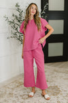 Can't Quit You Drop Shoulder Top in Magenta