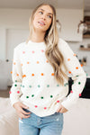 Candy Buttons Pom Detail Sweater