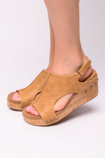 Carley Wedge Sandals in Caramel Smooth*