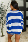 Casual Chaos Drop Shoulder Sweater in Royal Blue**