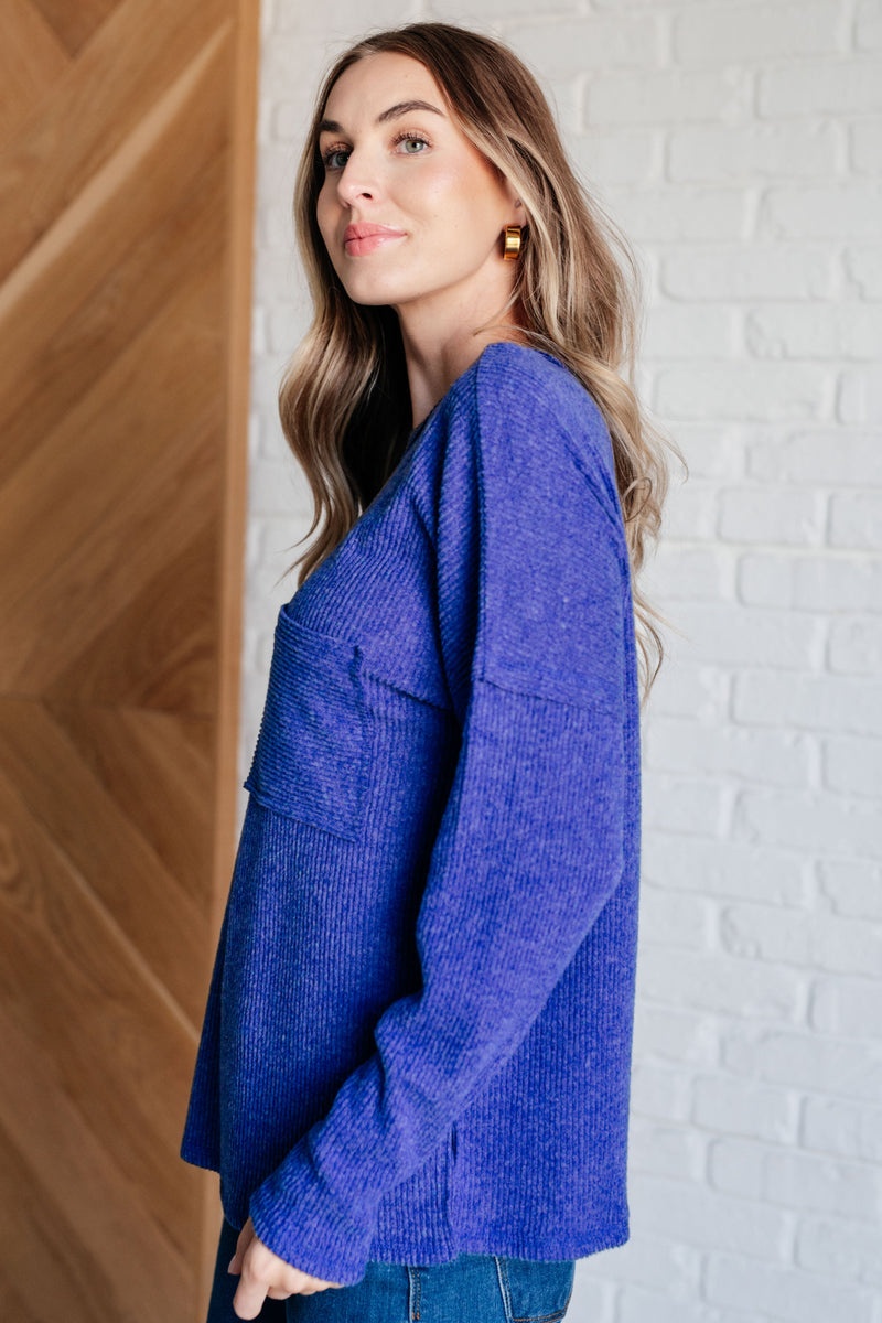 Casual Tuesday Ribbed Knit Sweater in Bright Blue*