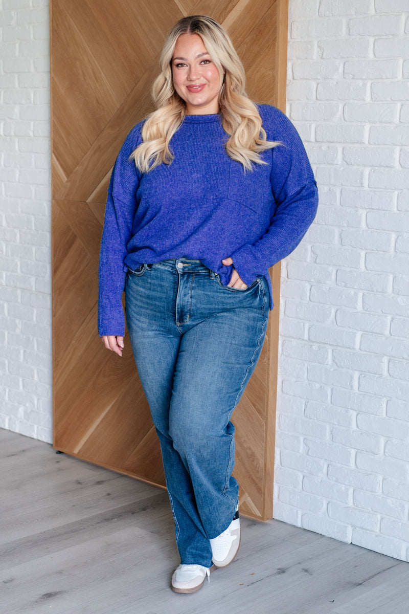 Casual Tuesday Ribbed Knit Sweater in Bright Blue*