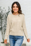 Chai Latte V-Neck Sweater In Oatmeal Womens