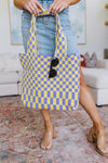 Checkerboard Lazy Wind Big Bag In Lilac & Yellow Womens