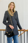 Chic Upon Arrival Button Down Blazer Jacket In Black Womens