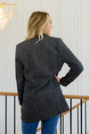 Chic Upon Arrival Button Down Blazer Jacket In Black Womens