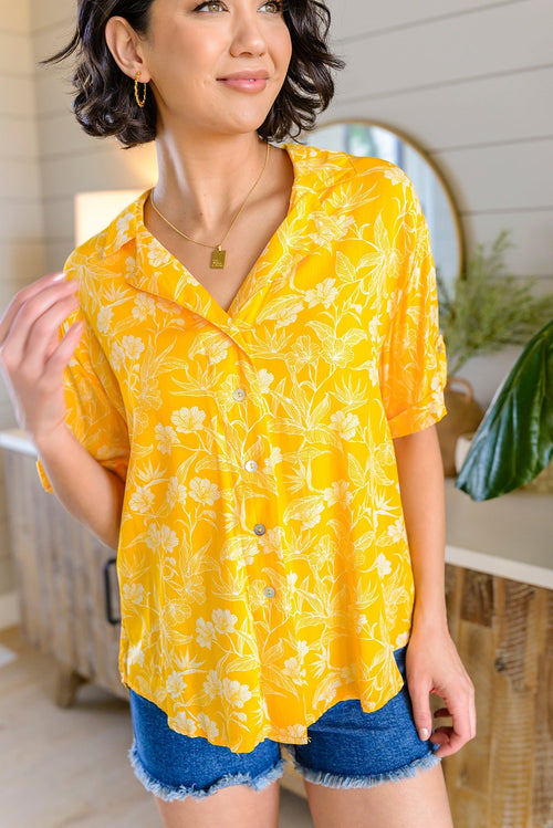 Clementine Floral Button Up Blouse Womens
