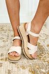 Clever in Beige Wedge Sandals