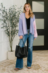 Coffee Date Color Block Cardigan