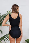 Come Sail Away Swim Top In Black Womens