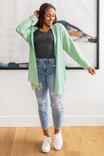 Corey Button Up Top In Vintage Green Womens