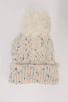 Cover Your Ears Pom Pom Beanie in Ivory