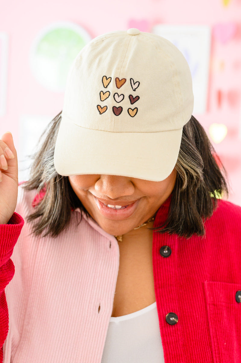 Crush On You Embroidery Heart Cap Womens
