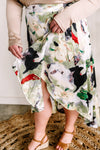 Silky Wrap Skirt In Fantasy Island Print