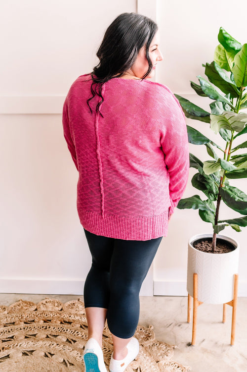 Electric Pink Summer Knit Sweater
