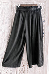 Cropped Paperbag Pants In Black