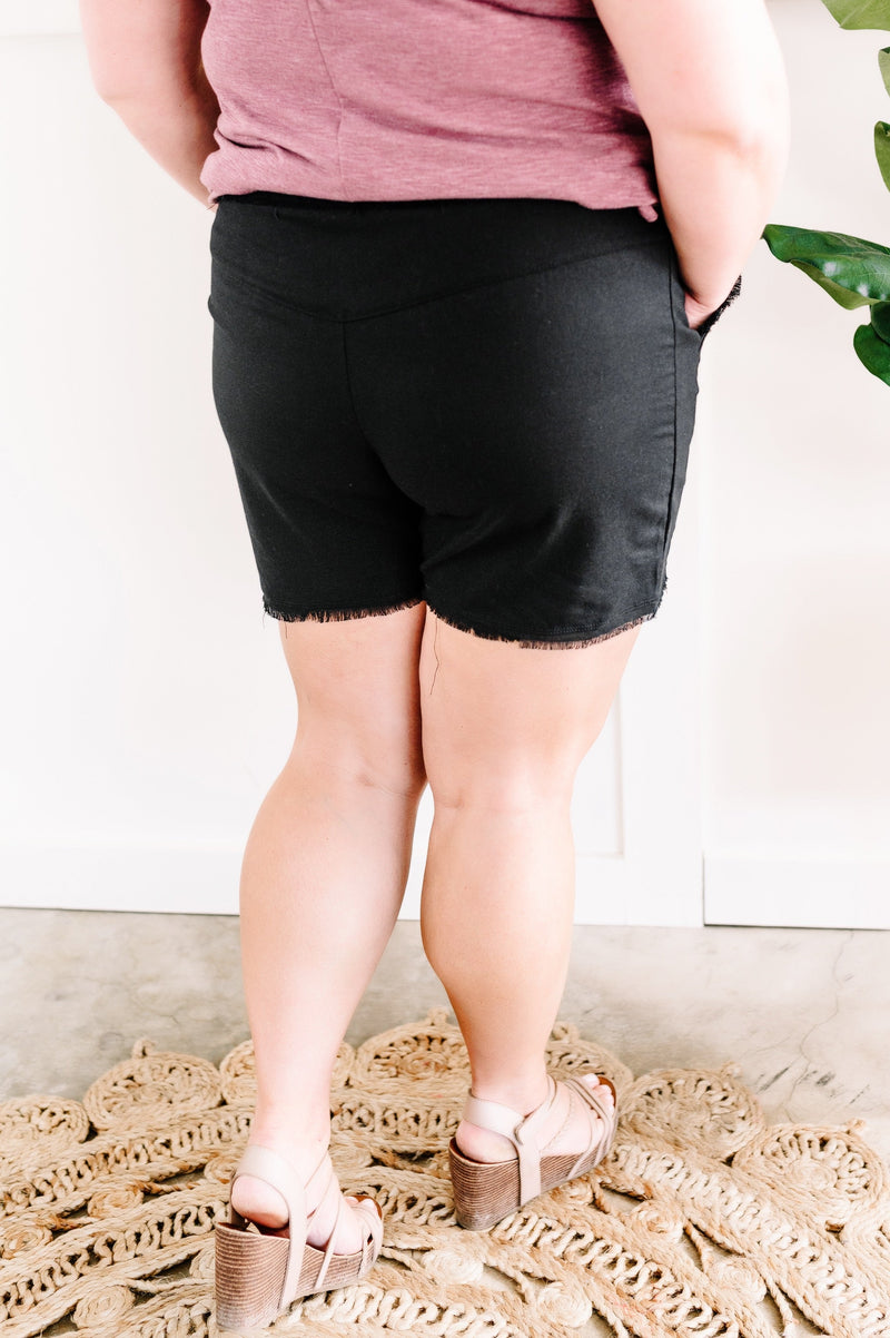 Summer Blend Drawstring Shorts In Black