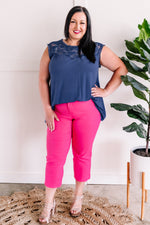 Hyperstretch Cropped Pants In Hot Pink
