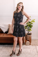 Im A Wild One Leopard Print Line Dress With Front Slit In Black & White**