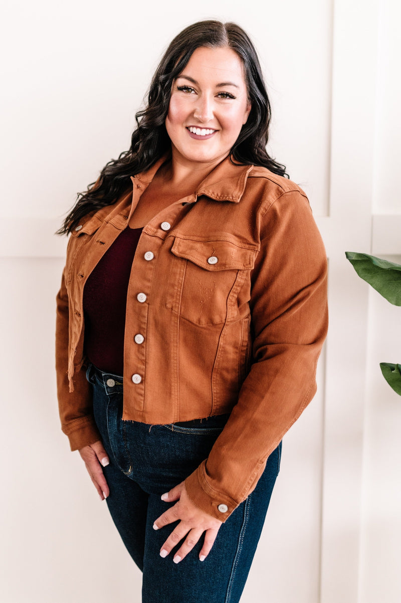 Stretchy jean jacket plus size sale