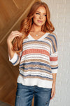 Don't Leave Me Out Striped V-Neck Top*