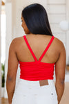 Easy Goes It Ribbed Cami In Ruby Red Womens