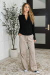 Effortless Edge Knit Henley Top in Black