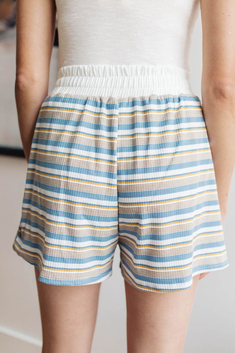 Emery Striped Shorts In Blue Womens